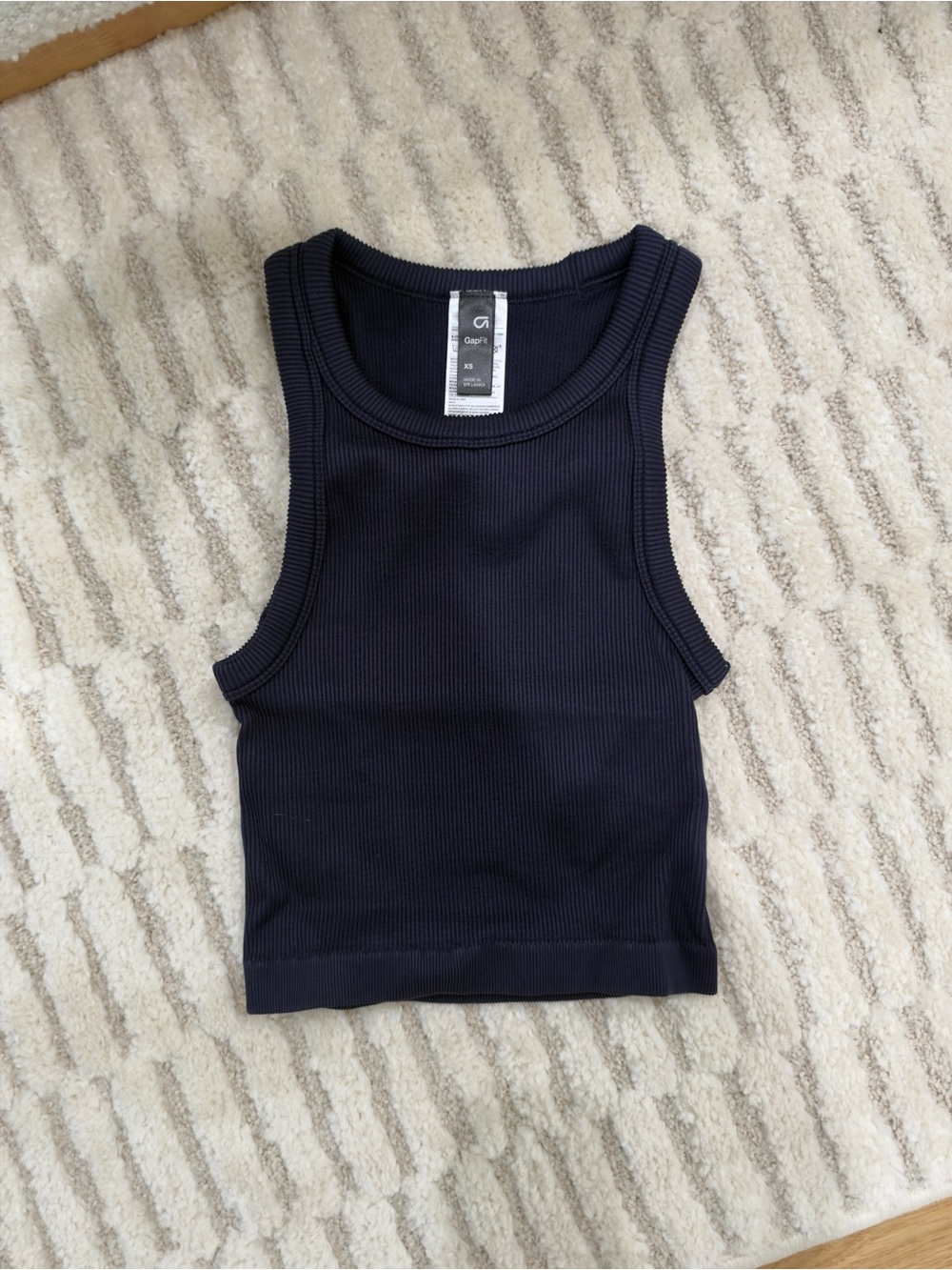 GAP Navy Ribbed Crop Tank
